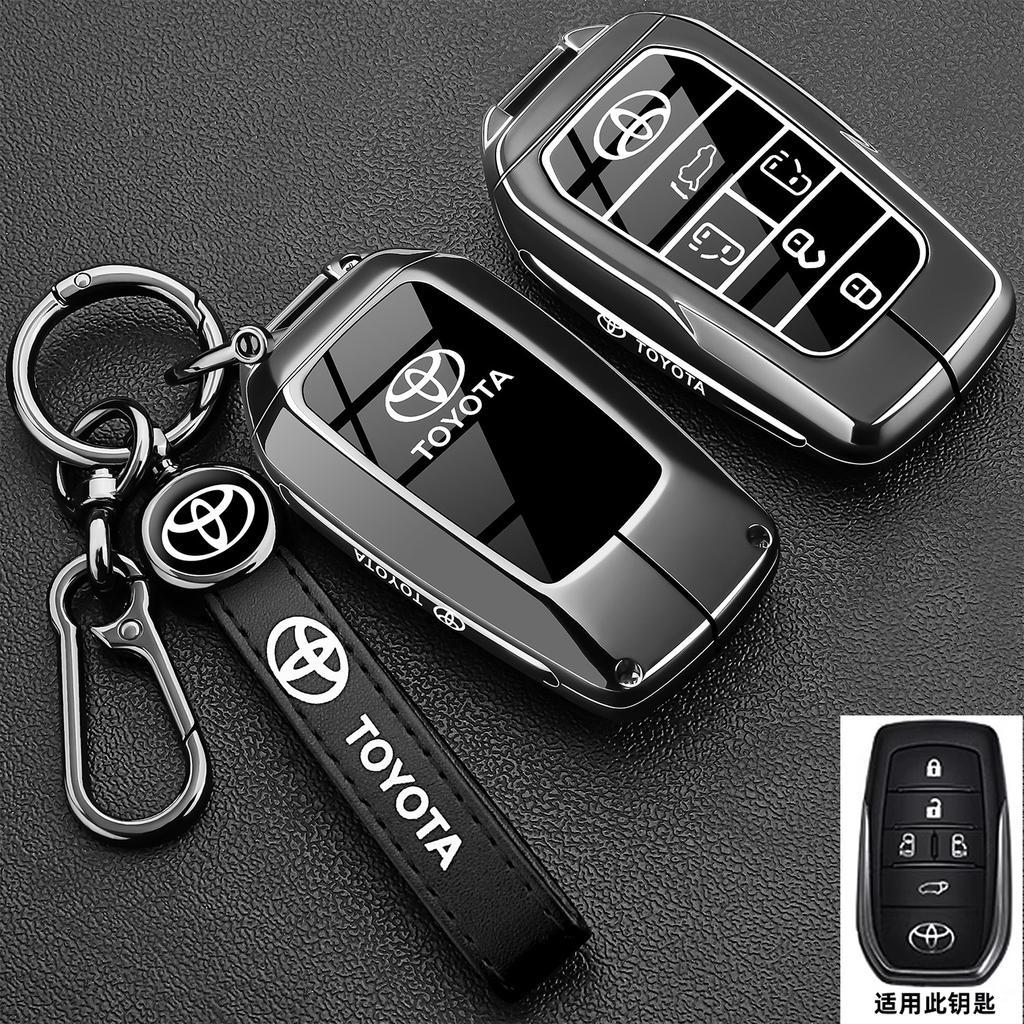 Leather Car Key Cover Case Protection Shell Keychain For Toyota Vellfire Alphard 30 Series Previa Tarago 5 6 Accessory