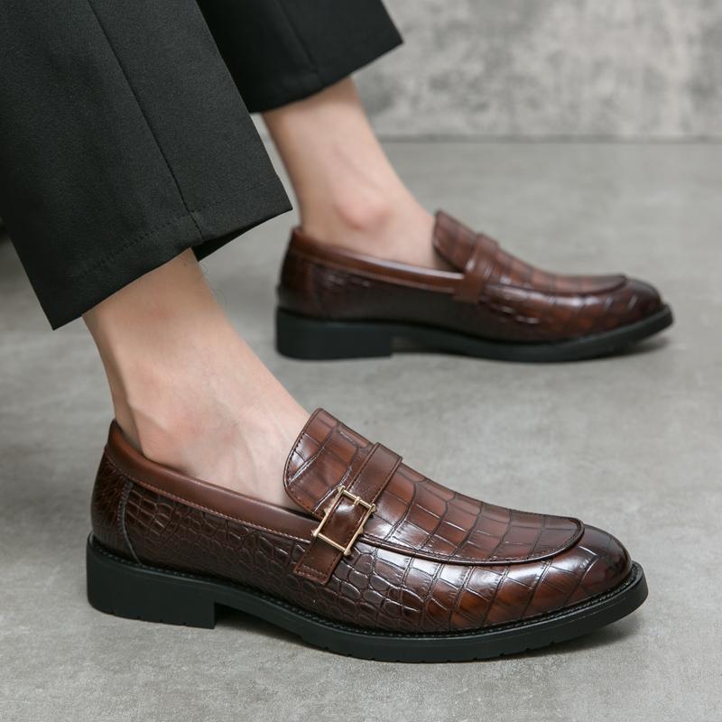 Fashion Spring Autumn Hot Selling Loafers Soft Sole Comfortable Men's Park Walking Shoes Crocodile Pattern Men's Business Casual Shoes