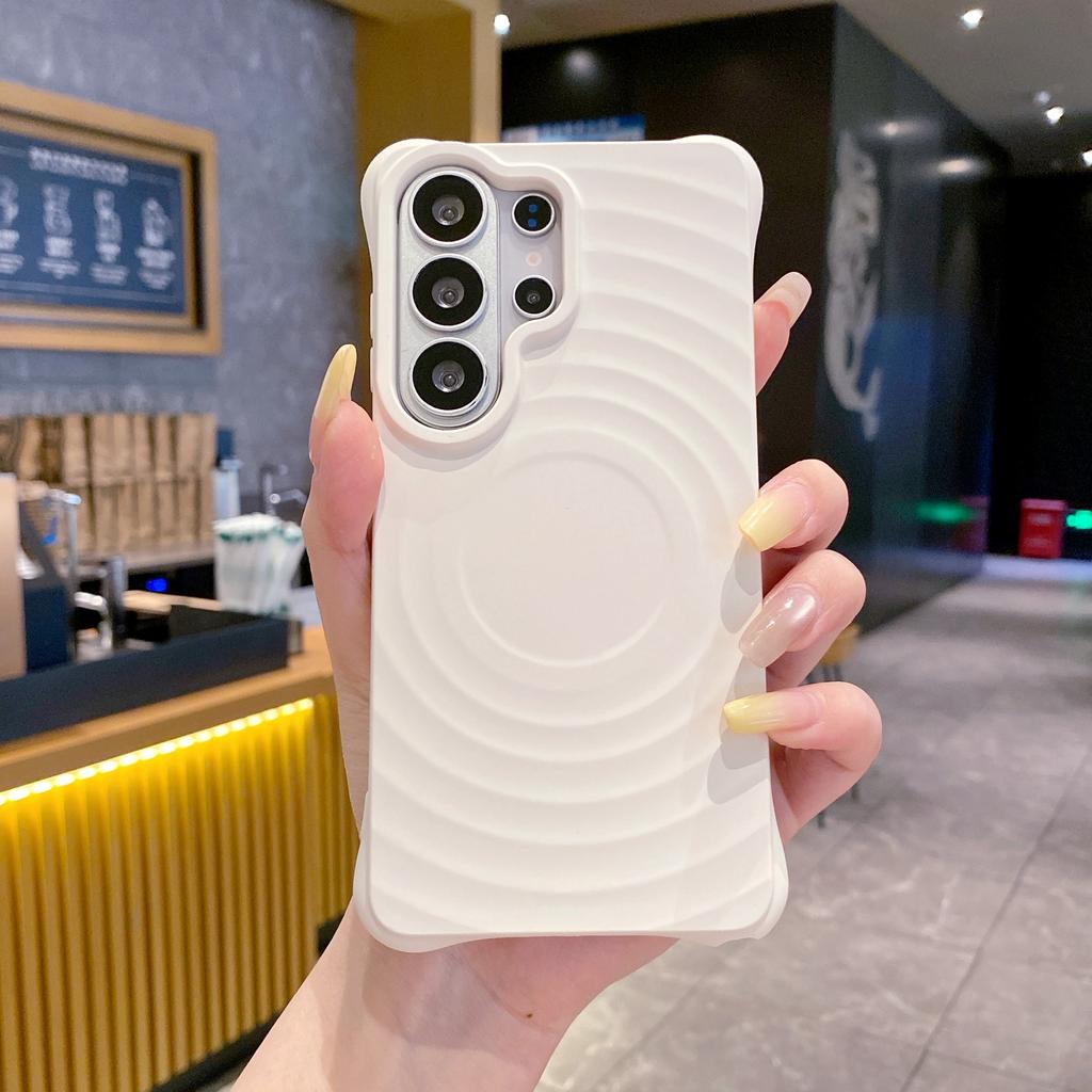 Water Ripple Silicone Soft Phone Case for Samsung Galaxy S26 Ultra S25 Plus S24 S23FE for Magsafe Magnetic Wireless Charge Cover