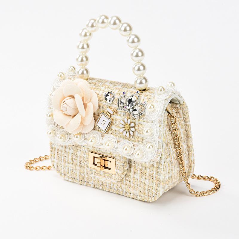 Дитяча мила мультяшна сумка через плече з перлами та гаманець для дівчаток