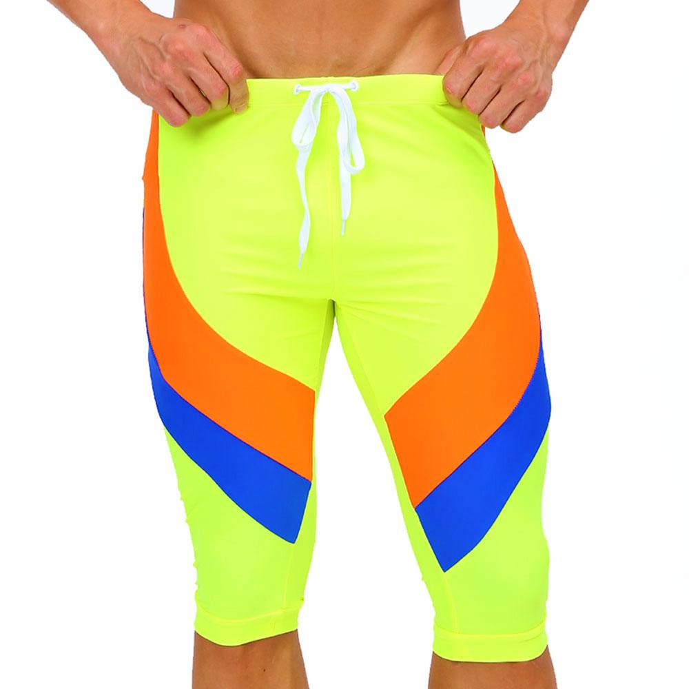 Slip de baie pentru bărbați, trunchi, pantaloni lungi, strâns, costum de baie sexy, îmbrăcăminte de plajă, bronzare, surfing, sală de sport