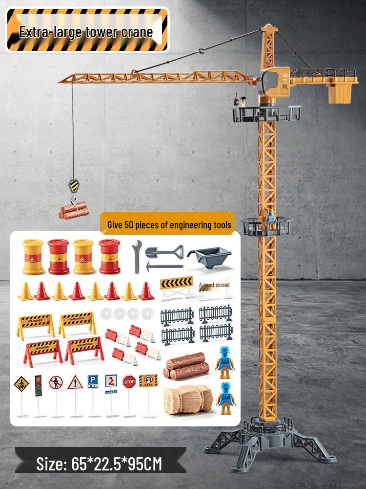 Extra Large Alloy Toy Construction Crane for Kids, Age 6+