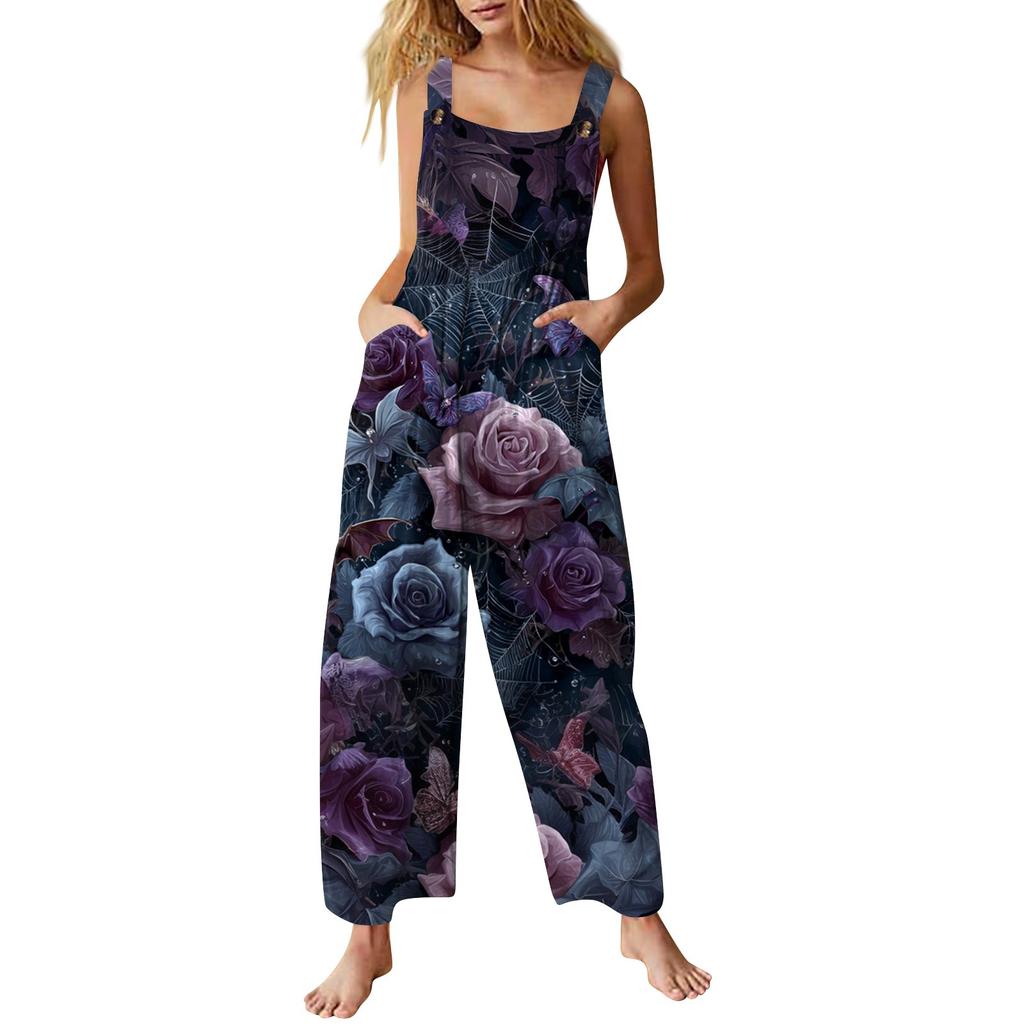 Damen Jumpsuit Bedruckter lässiger lockerer Jumpsuit