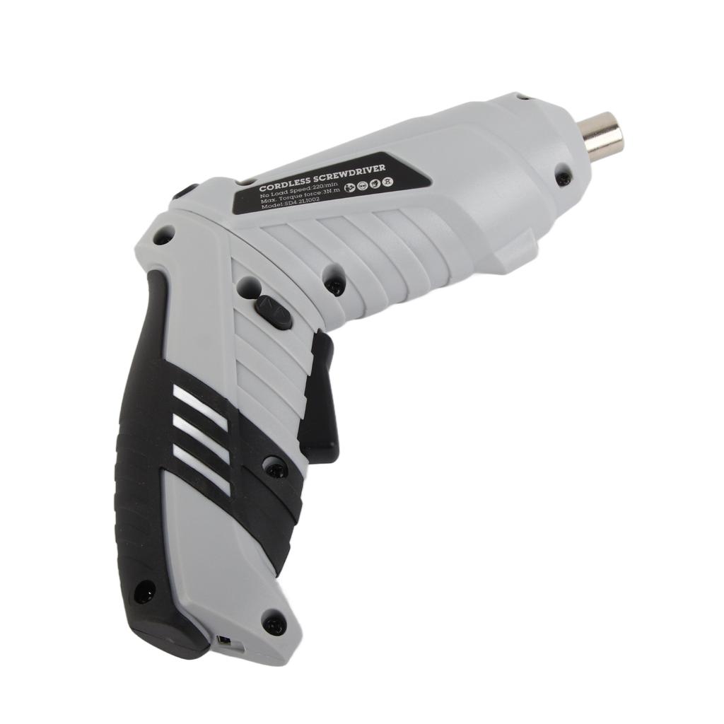 Elektrischer Schraubendreher Wiederaufladbar Akku mit 2 Stück Bit Werkzeugset Kit zum Bohren Reparieren Weiß