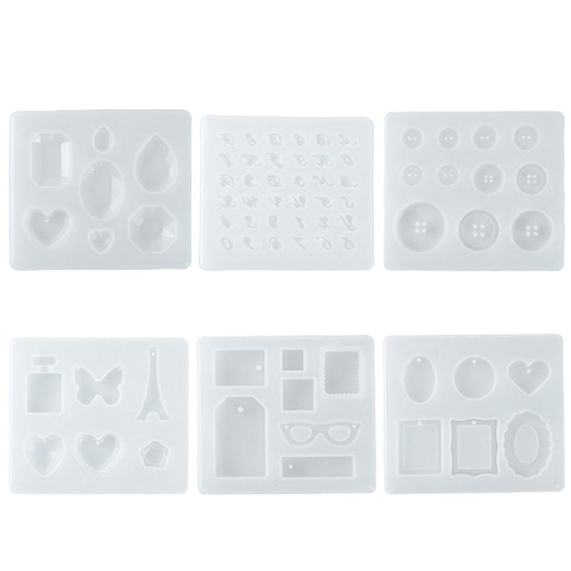Silicone Diamond Pendant Silicone Mold Unique Glasses Shaped Jewelry Pendant Mold Flexible Silicone Mold for Crafters