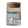 Glass Plant Propagation Station Clear Mountain Hydroponic Planter Artistic Flower Vase Plant Propagation Jar for Home Living Room Bedroom Desktop
