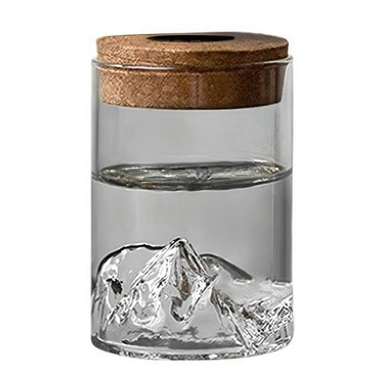 Glass Plant Propagation Station Clear Mountain Hydroponic Planter Artistic Flower Vase Plant Propagation Jar for Home Living Room Bedroom Desktop