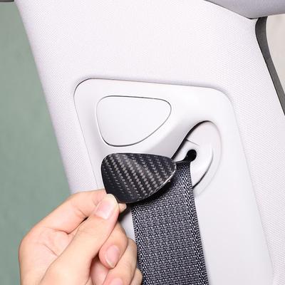 Für Tesla Modell 3 Für Tesla Modell Y 2017-2022 Real Carbon Fiber Auto Dach Sicherheit Gürtel Tasten Abdeckung trim Aufkleber Auto