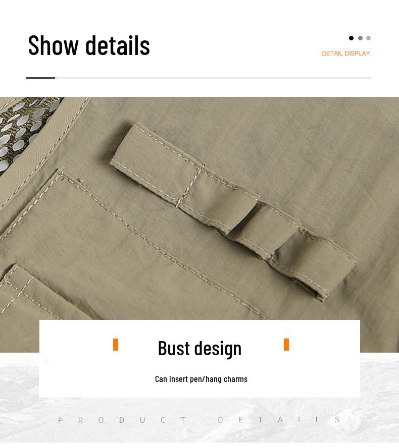 Men's Casual Multi-Pocket Mesh Vest for Fishing & Photography - Sleeveless Outdoor Spring/Autumn