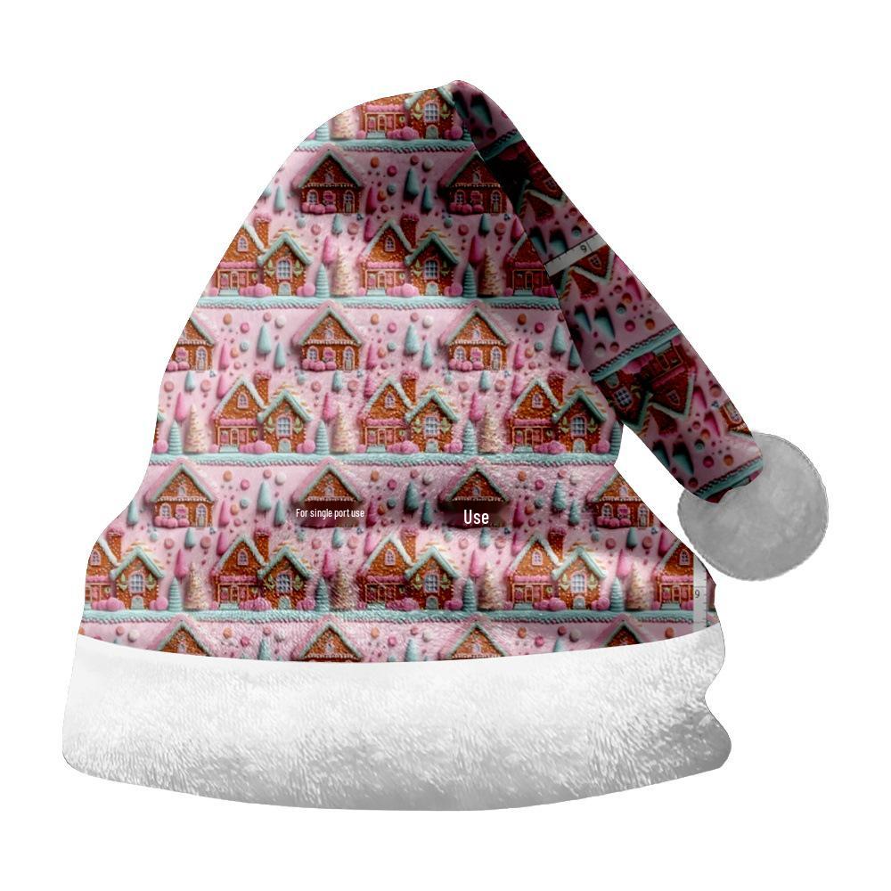 

2024 Двусторонняя плюшевая снежинка снеговик рождественская шляпа украшение Small