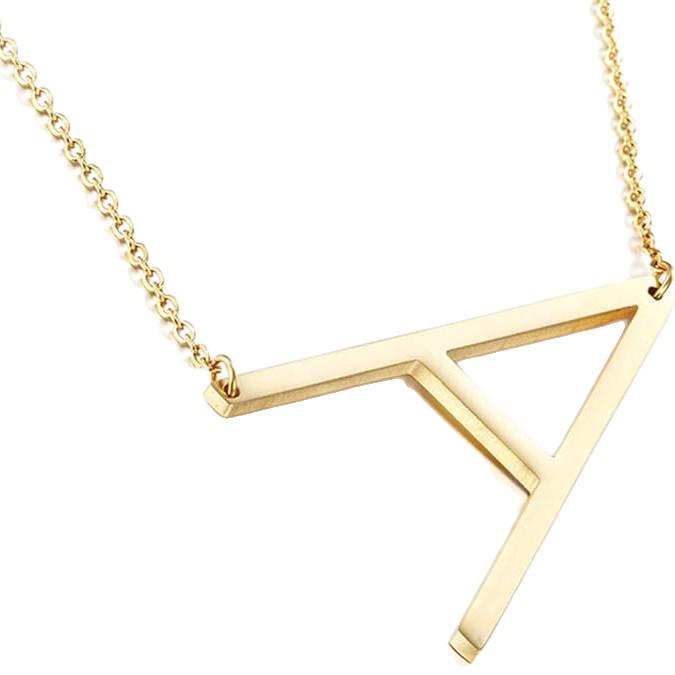 Personalized Stainless Steel 26-Letter Pendant Necklace - Minimalist Clavicle Chain