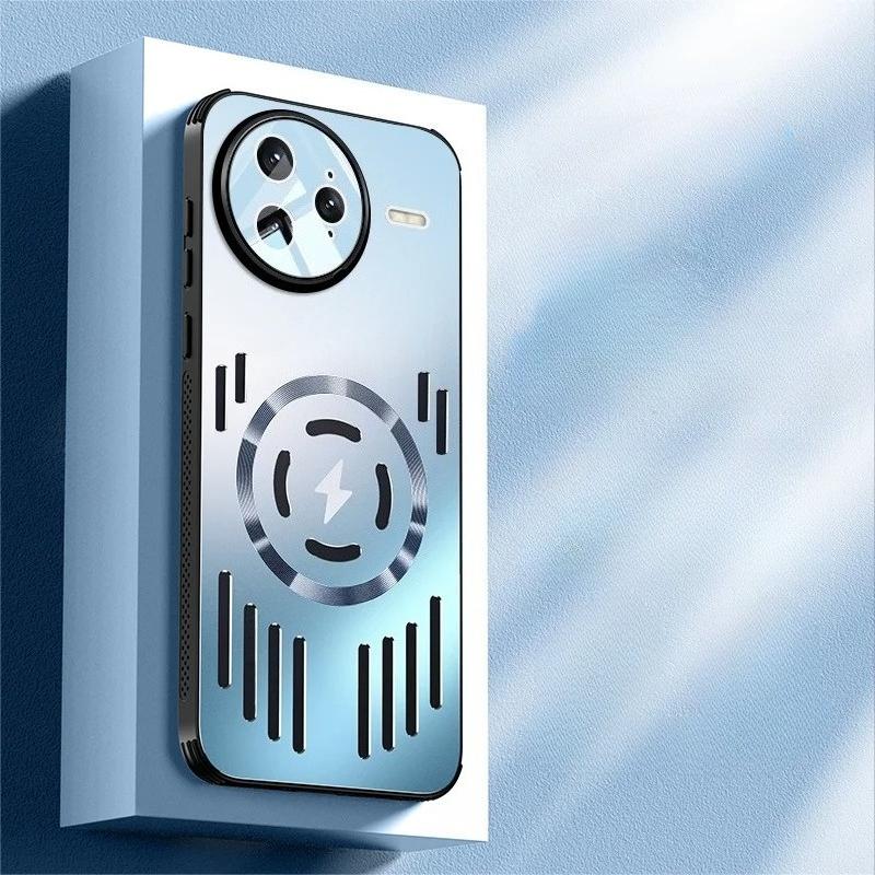 Metal Heat Dissipation Magnetic Shockproof Case For POCO F7 Pro F7 Ultra Magsafe Aluminium Alloy Bumper Hard Cover