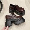 Coarse-leather Women's New Style Versatile Height-increasing Shoes