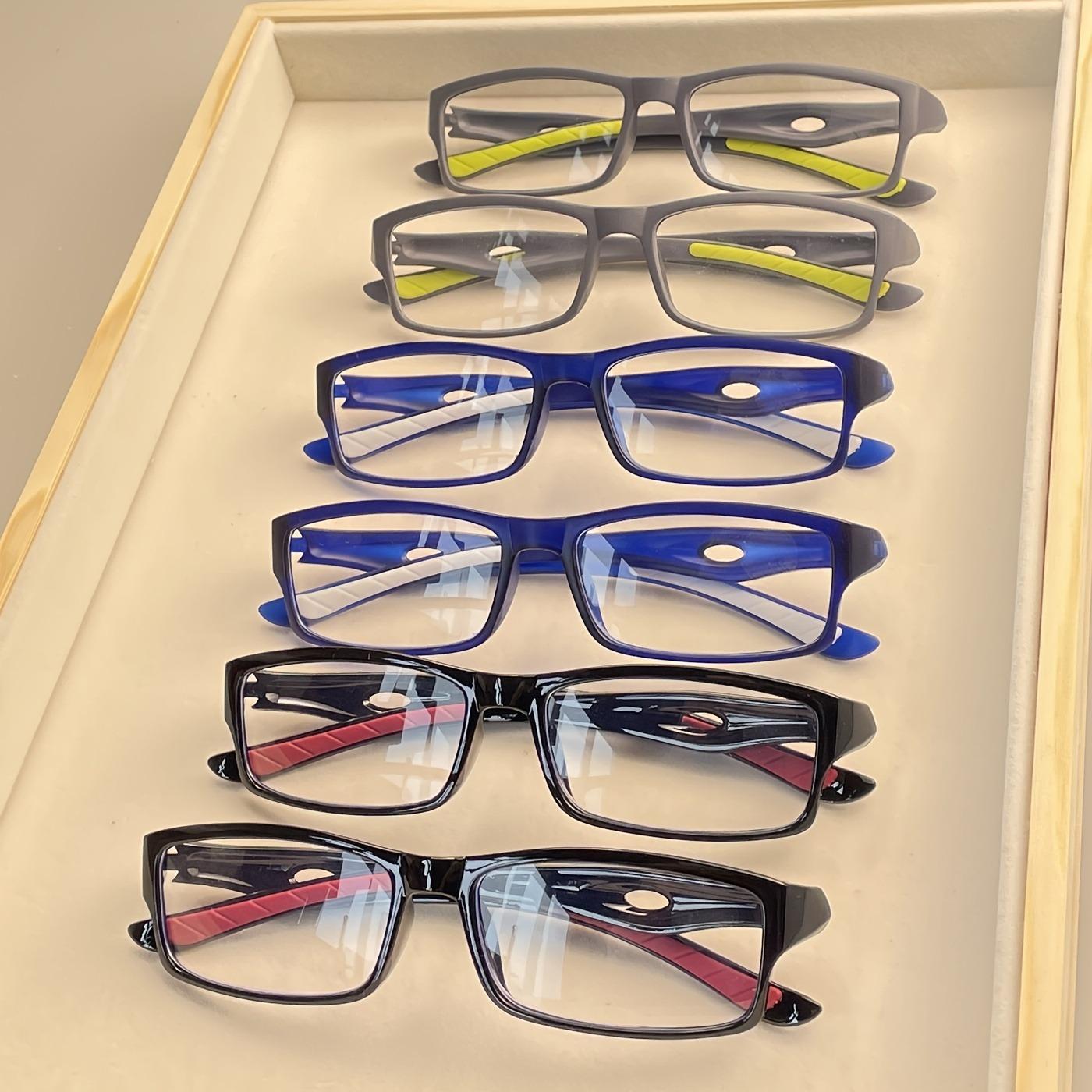 6pcs Ultra Light Sports Reading Glasses for Both Men and Women, Fashionable Reading Glasses with Rectangular Reading Glasses +100