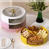 Round Shape Food Storage Tray Candys Storage Box With Lid Home Desktop Decoration