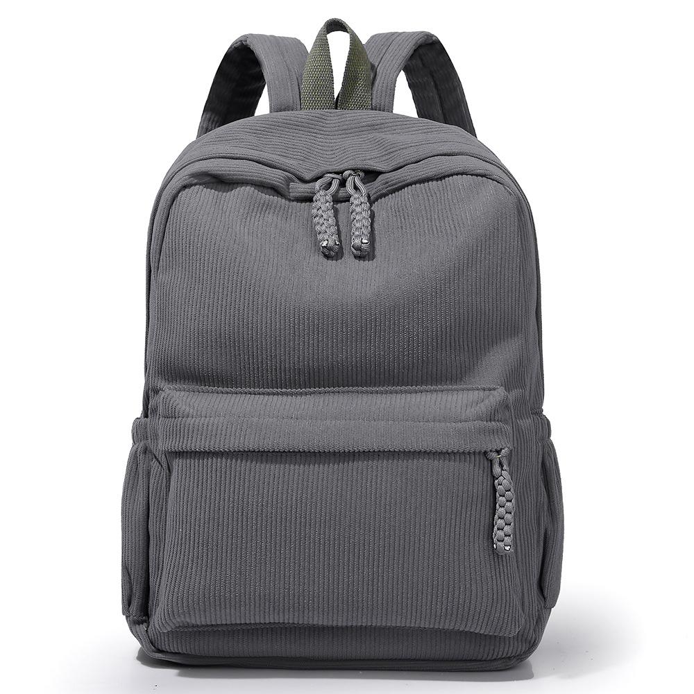 New Corduroy Small Backpack Female College Student Backpack Casual Versatile Large Capacity Travel School Bag