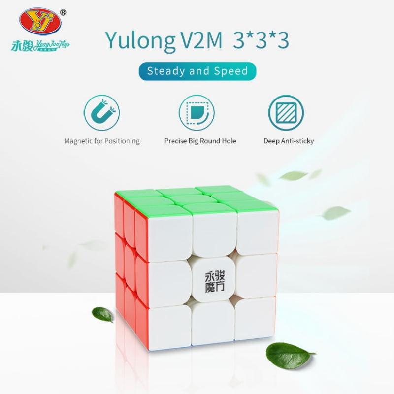 Non-Toxic Yongjun Yj Yulong V2M 3X3 Speed Cubes Magnetic Magic Cubes Puzzle Educational Toys