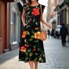 Women's One-piece Short Sleeve Flared Sleeve Loose Casual Floral Print Round Neck Dress