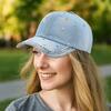 Fashion Shiny Denim Baseball Cap Y2K Adjustable Hip Hop Snapback Rhinestone Star Peaked Hat Women