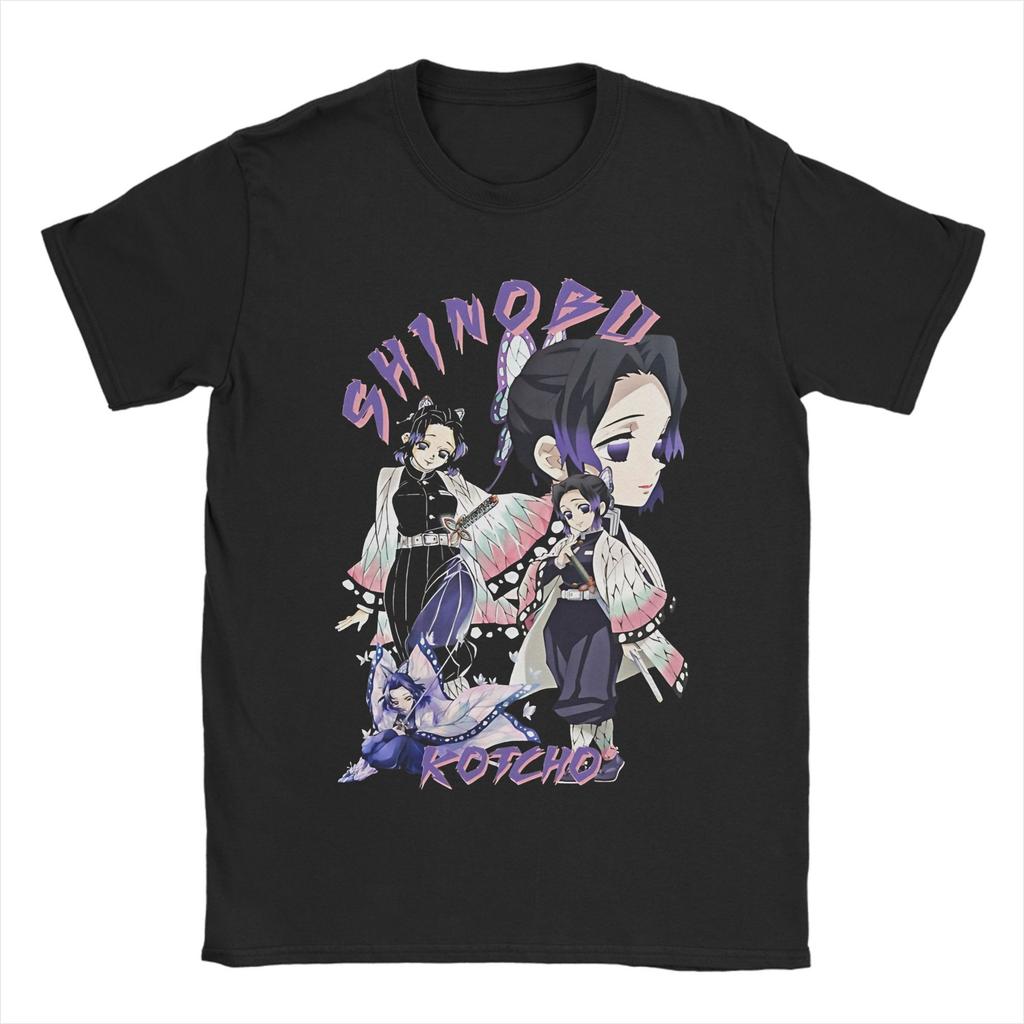 Demon Slayer Shinobu  Japanese Anime  T Shirt Men Women Cotton Casual T-Shirt Round Neck  Tee Shirt Short Sleeve Clothes Classic