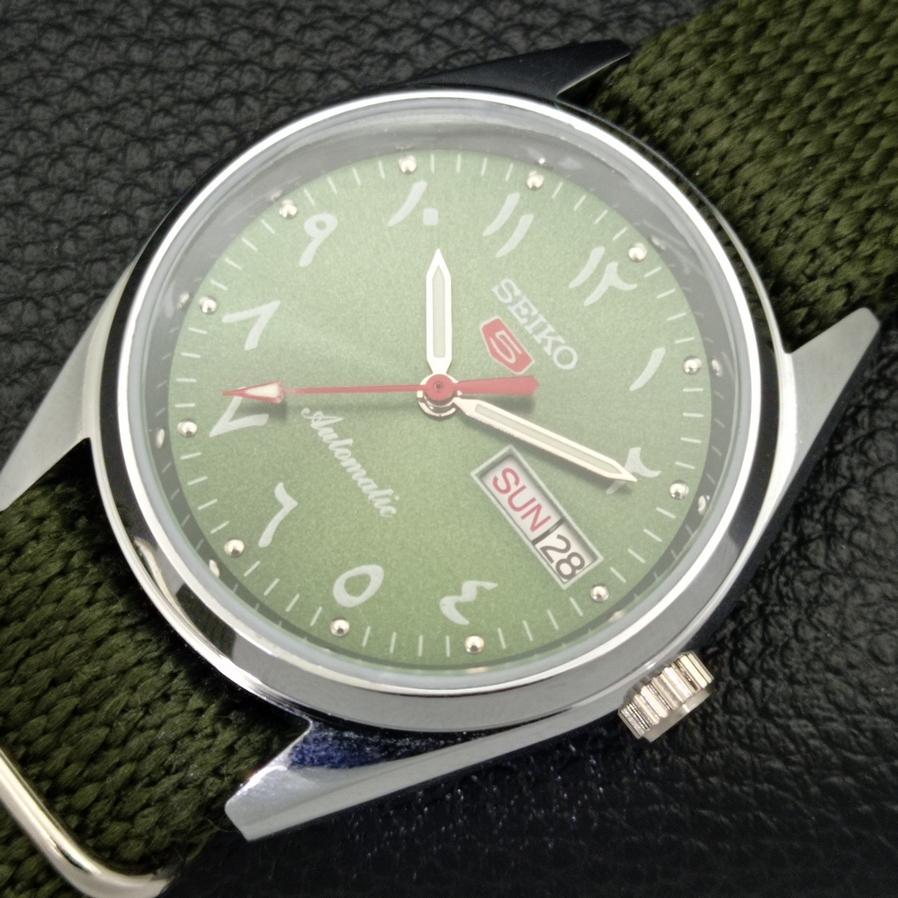 MONTRE HOMME AUTOMATIQUE JAPAN SEIKO 5 RÉVISÉE 6309A CADRAN VERT ARABE a427344-2 QRL-a427344