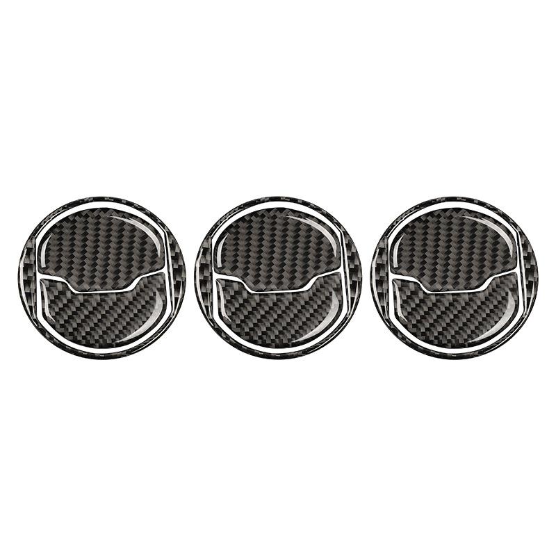 

Углеродное волокно, внутренняя крышка вентиляционного отверстия, накладка, наклейка, декор для Ford Mustang 2015 2016 2017 2018 автомобиля чёрный