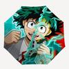 1pc My Hero Academia Anime Theme Automatic Opening Folding Umbrella with Lightning Print - Portable 3-Fold Design, 8-Bone Iron Frame Outdoor Umbrella