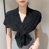 Knitted Cross Shawl Solid Color Fake Collar Cape Fashion Air-conditioning Outerwear  Summer