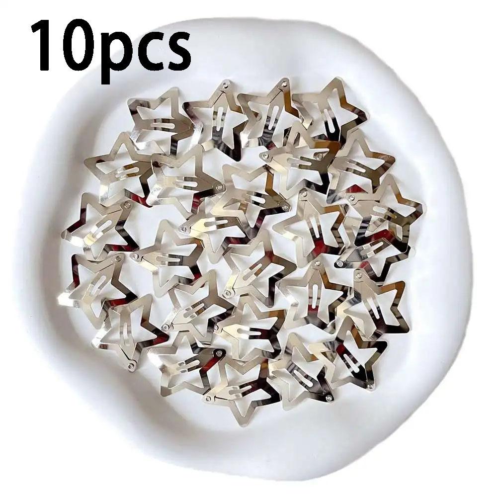 

Star Hair Clips Silver Metal hair accessories Barrettes Hairpins Accessories for women Headwear Snap Clip Barrettes