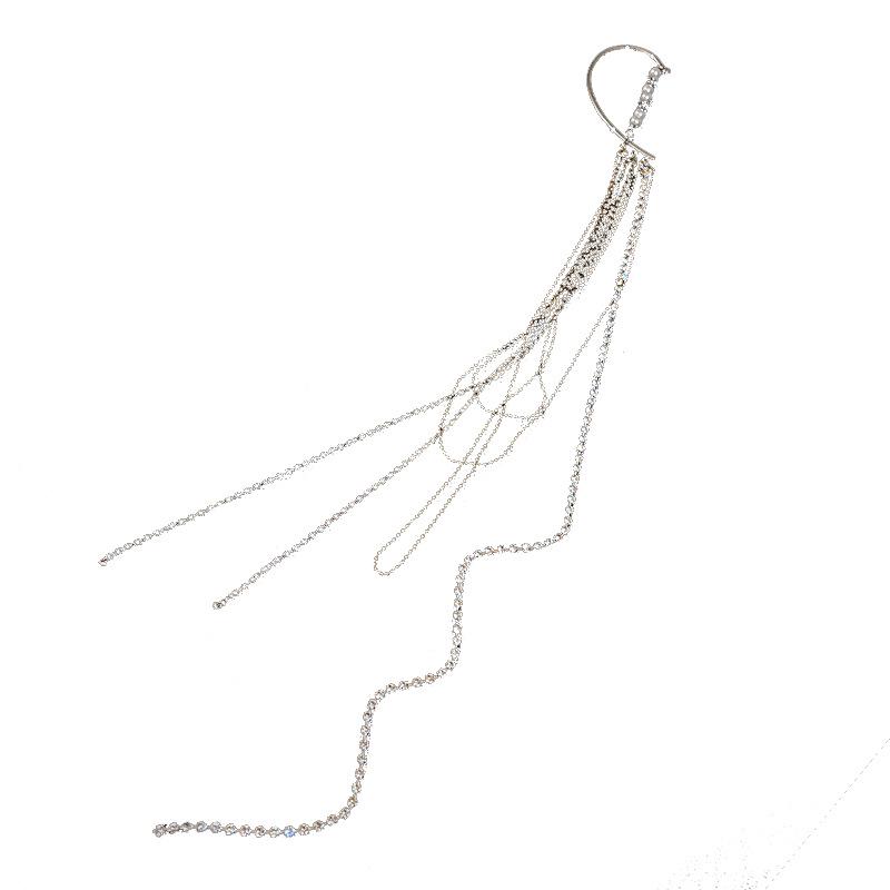 Fashion Diamond & Imitation Pearl Tassel Earrings - Elegant European & American Style for Women