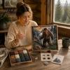 Einzigartige Heimdeko-Bastelarbeiten 3D DIY Stoff-Stech-Kunst-Set, Kreatives Handarbeits-Set, Fantasiewald Stressabbau Hobbys Tiere Pressen
