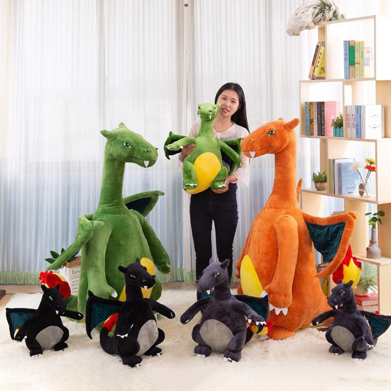 Große Pokemon Charizard Dragonite Anime Figuren Puppe Stofftiere Plüsch Spielzeug Kawaii Zimmerdekoration Spielzeug Kinder Weihnachtsgeschenk