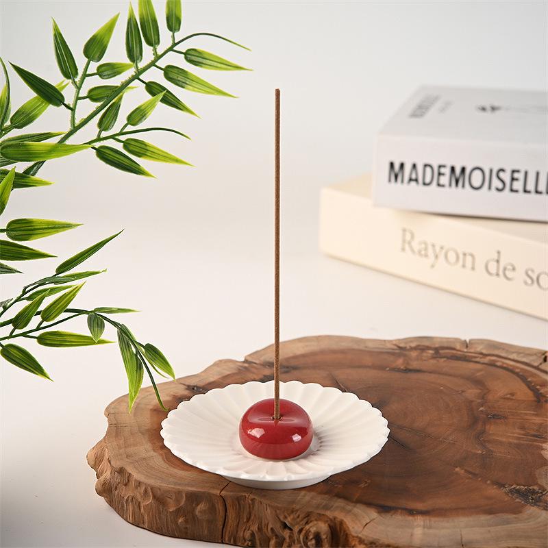 Zen Petal Ceramic Incense Holder - Indoor Tray and Stand Ornament