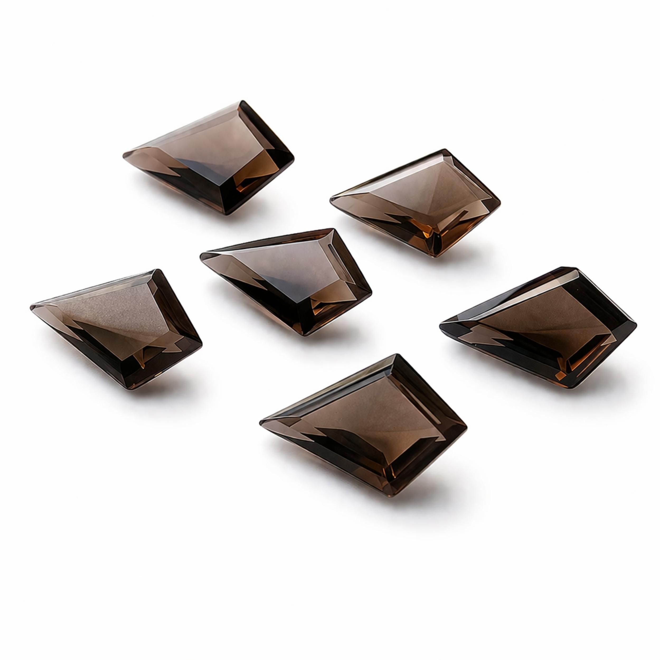 AAA Smoky Quartz Kite Faceted Gemstone Calibrated Loose Stone Natural Brown Quartz Jewelry Making Supply 5x10mm коричневый