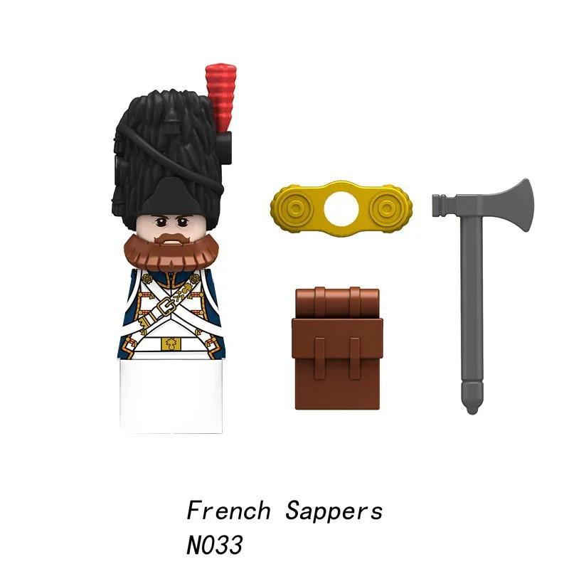Napoleonic Wars Military Soldiers Building Blocks British France Prussia Cavalry Army Russian Infantry Figures Bricks Kids Toys