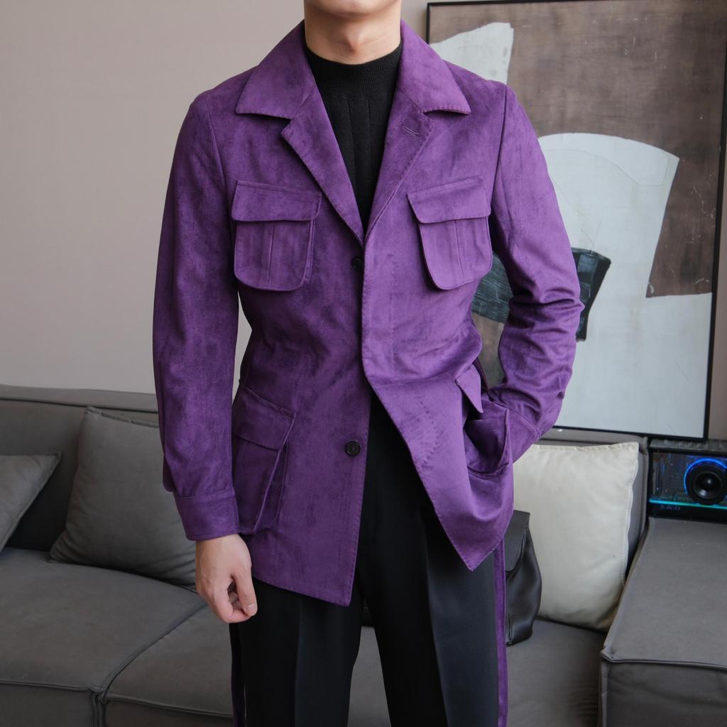 Odzież Ruishen: Stylowa męska retro zamszowa jesienna kurtka myśliwska