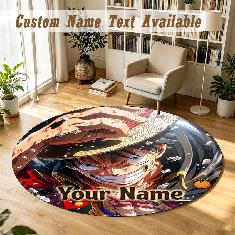 Round Rug Custom NameOne Piece Pattern Non Slip Carpet Home Floor Decor