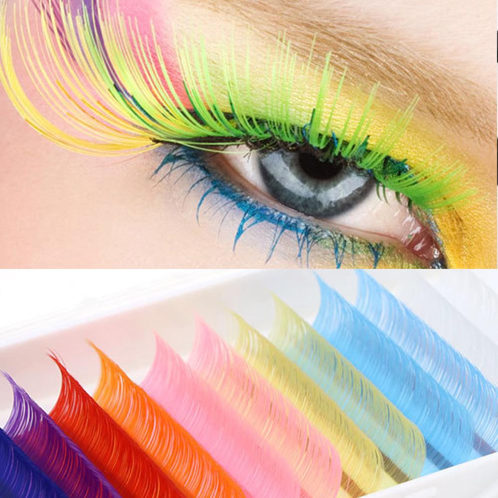 

Vibrant Velvet False Eyelashes - Mixed Color Single Strand 10mm рожевий