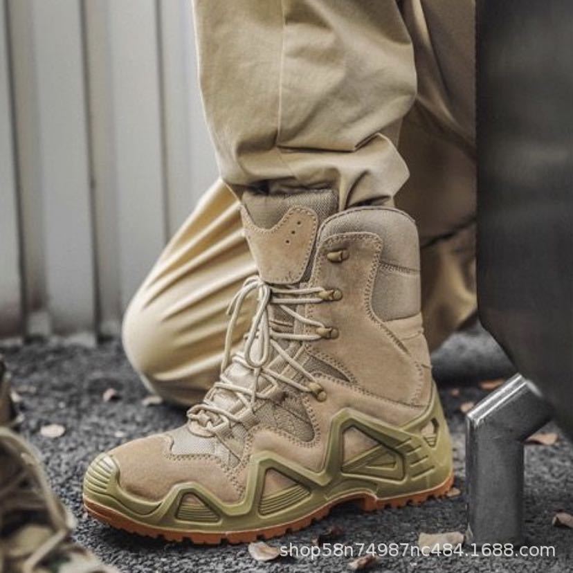 Combat Boots Outdoor Hiking Shoes Travel High Top Non-slip Wear-resistant Hiking Thick Sole Height-enhancing Hiking Shoes Desert