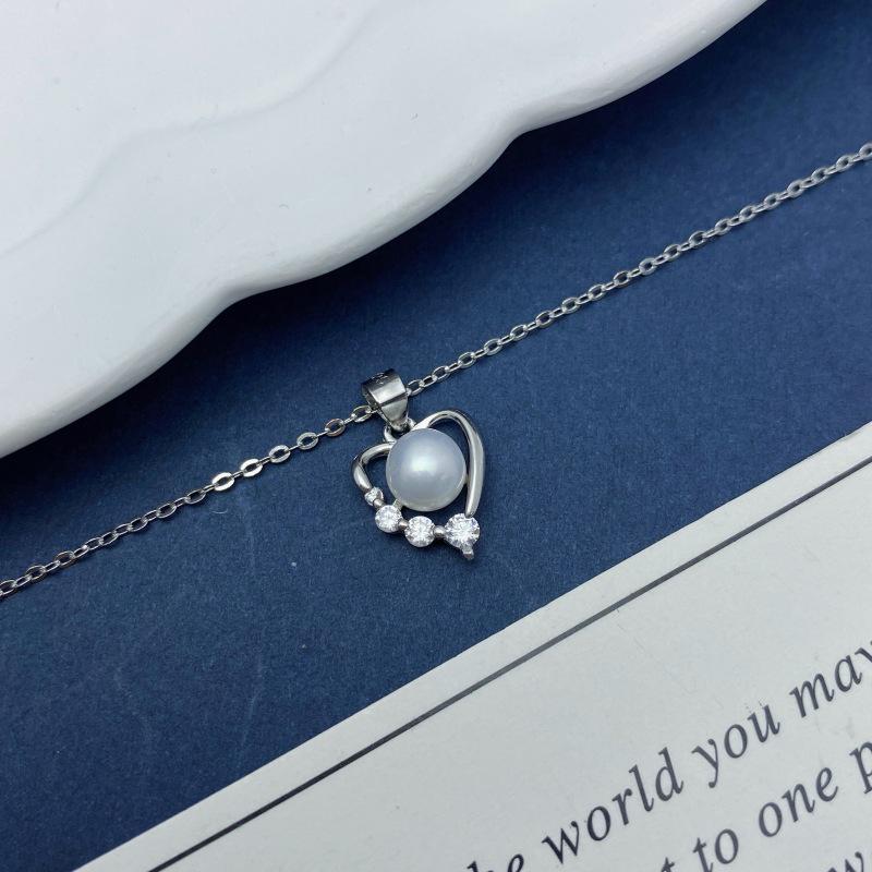 Elegant 2025 S925 Sterling Silver Heart & Freshwater Pearl Necklace for Work & Commute