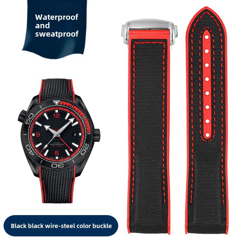 For Omega Seamaster 300 Observatory Ocean Universe 600 Nylon Rubber Silicone men WatchBand 20mm 21mm 22mm Watch Strap Bracelet