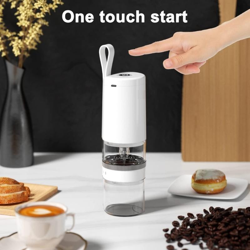 Electric Coffee Grinder Adjustable Burr Mill Plastic Coffee Mill Portable Coffee Bean Grinder for Outdoor and Indoor