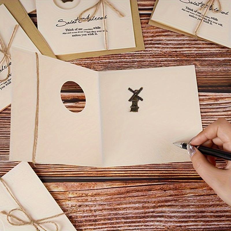 1Set Retro Greeting Card Small Card, Exquisite High-end Creative Three-dimensional Birthday Card, Gratitude and Blessing Small Card