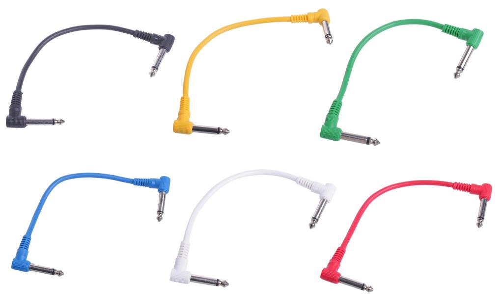 Audiophiles Effektkabel Patchkabel 10cm Rauschunterdrückung Geschirmt Set mit 6 6,35mm L-förmig Ca.. (17 cm)