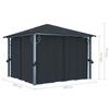 VidaXL Tonnelle avec rideau et lumières LED 3x3 m Anthracite Aluminium 3070333