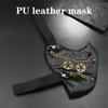 Punk Rock Halloween Accessory With Alloy Rivet Chain And Soft PU Leather Face Covering Costume Face Mask For Cosplayers