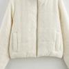 Womens Winter Warm Cotton Padded Jacket Stand Collar Short Coat Street Style Thick Knit Outerwear