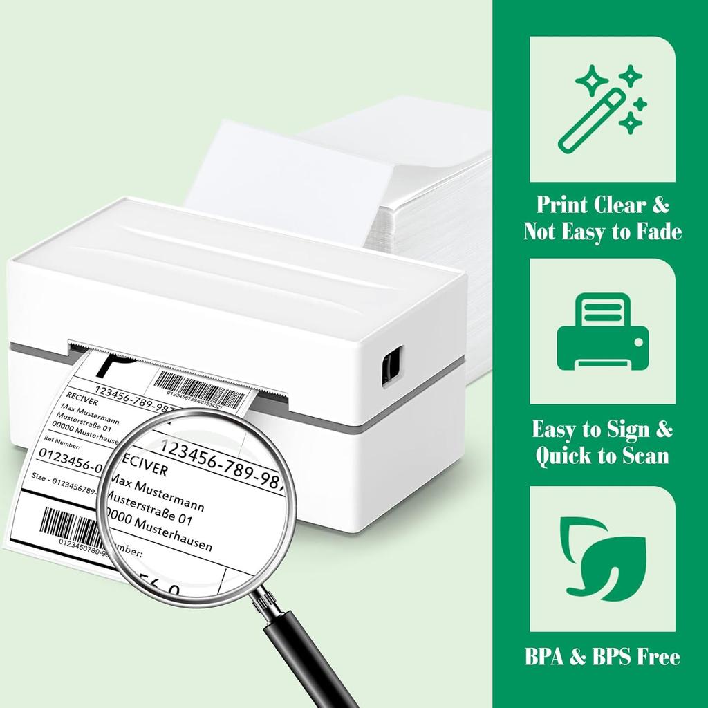 METRONIC Thermal Labels 4x6 200 Labels Fanfold Direct Shipping Label with Perforated and Strong Adhesive Mailing Stickers Paper Thermal Printer