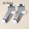 10 Pairs of Men's Autumn and Winter Leisure Business Matching Color Smoked Letter Cloth Label Deodorant Socks