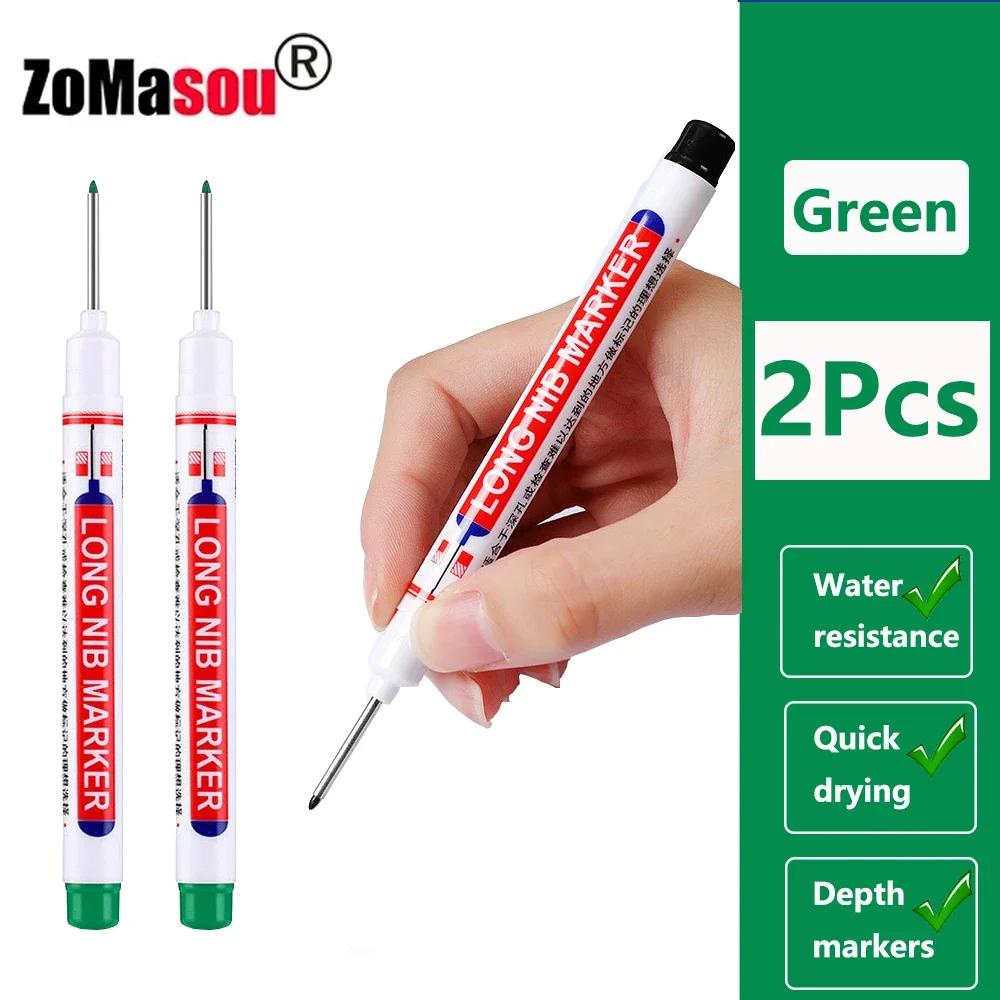 1/8/40/80Pcs Long Head Markers Pen Multi-purpose for Woodworking Tile Decoration Deep Hole Marker Pens Red/Black/Blue/Green Ink